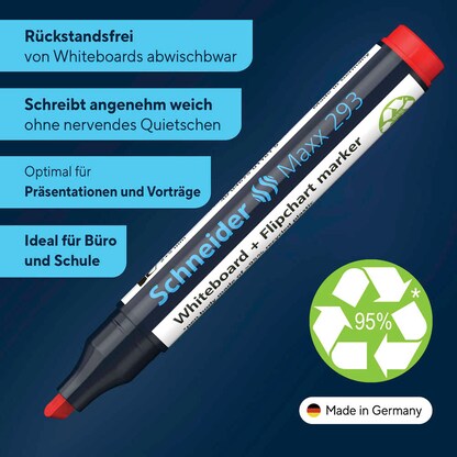 Artikelbild 7 für Schneider Maxx 293 Whiteboard- und Flipchart-Marker rot 2,0 - 5,0 mm, 1 St., Artikelnummer 752044
