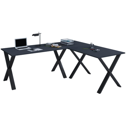 Artikelbild für VCM my office Lona Schreibtisch anthrazit rechteckig, X-Fuß-Gestell schwarz 220,0 x 80,0 cm, Artikelnummer 269489