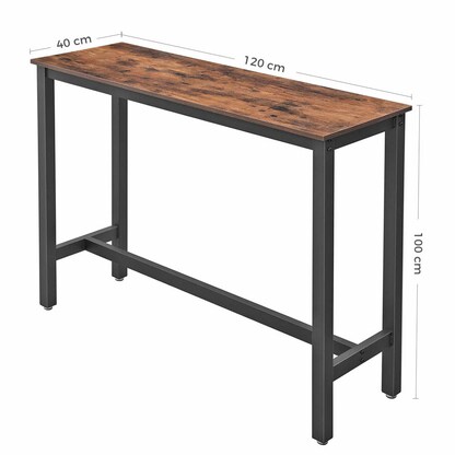 Artikelbild 5 für VASAGLE Bistrotisch rechteckig Spanplatte braun 120,0 x 40,0 x 100,0 cm, 1 St., Artikelnummer 290709