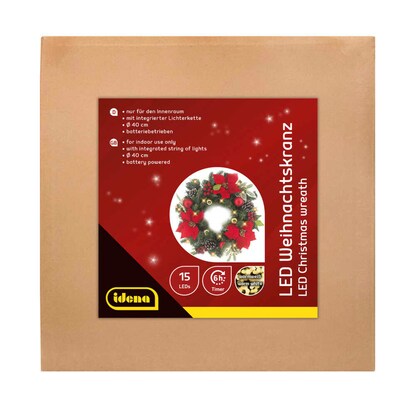 Artikelbild 5 für Idena Weihnachtskranz LED Dekoleuchte grün, 1 St., Artikelnummer 676548