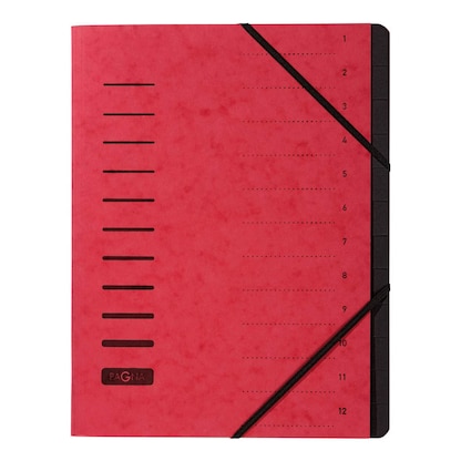 Artikelbild für PAGNA Ordnungsmappe Ordnungsmappen 12 Fächer rot, 1 St., Artikelnummer 370577