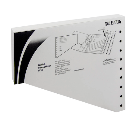 Artikelbild für LEITZ Trennblätter 1651 DIN A4 blanko grau, 200 g/qm, 100 St., Artikelnummer 484337