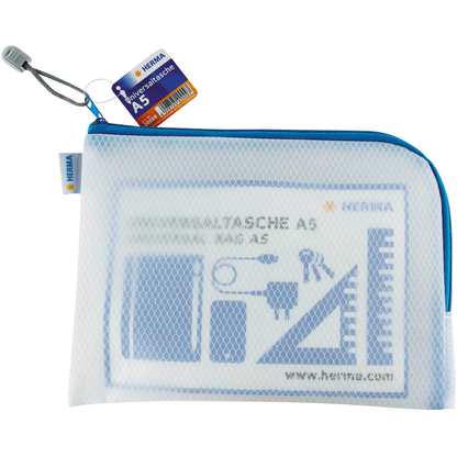 Artikelbild für HERMA Reißverschlussbeutel DIN A5 transparent/blau, 1 St., Artikelnummer 554994