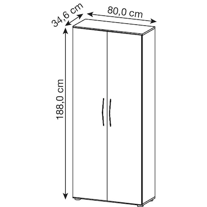 Artikelbild 2 für HAMMERBACHER Aktenschrank Altus, V4100/5/5/BM lichtgrau 4 Fachböden 80,0 x 33,0 x 188,0 cm, Artikelnummer 210690