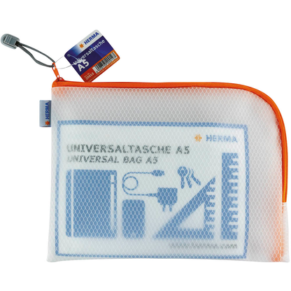 Artikelbild für HERMA Reißverschlussbeutel DIN A5 transparent/orange, 1 St., Artikelnummer 555082