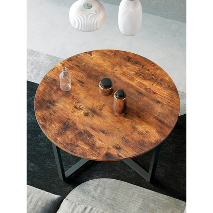 Artikelbild 6 für VASAGLE Couchtisch rund Spanplatte braun 88,0 x 88,0 x 47,0 cm, 1 St., Artikelnummer 291876