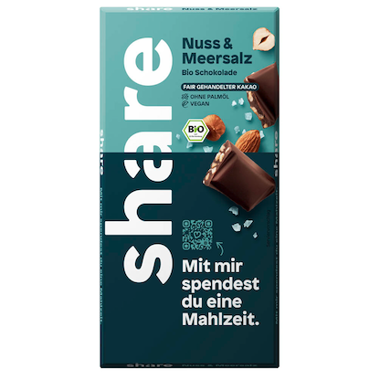 Artikelbild für share Bio Nuss & Meersalz Schokolade 100,0 g, Artikelnummer 859217