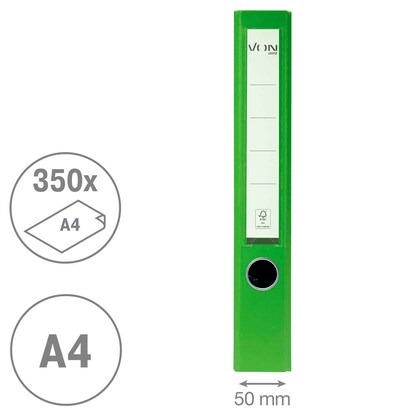Artikelbild 4 für VON LEITZ Ordner grün Karton 5,0 cm DIN A4, 1 St., Artikelnummer 635746