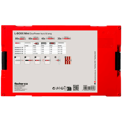 Artikelbild 6 für fischer L-Boxx mini DuoPower kurz & lang 539867 Universaldübel-Sortiment, 210-teilig, Artikelnummer 480271