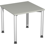 Artikelbild 1 für geramöbel Flex höhenverstellbarer Schreibtisch lichtgrau, silber rechteckig, 4-Fuß-Gestell silber 80,0 x 80,0 cm, Artikelnummer 879561
