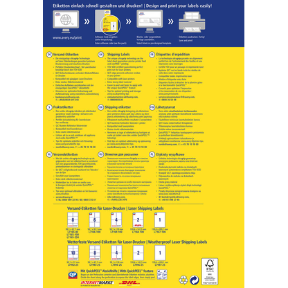 Artikelbild 3 für AVERY Zweckform Versandetiketten L7165-40 weiß 99,1 x 67,7 mm, 40 Blatt, Artikelnummer 557488