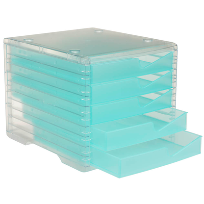 Artikelbild 2 für styro Schubladenbox styroswingbox light aqua 275-8430.25224, DIN A4 mit 5 Schubladen, 1 St., Artikelnummer 821872