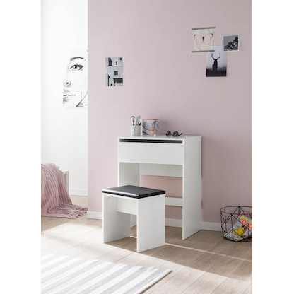 Artikelbild 8 für WOHNLING Schminktisch rechteckig Melamin, Spanplatte weiß 60,0 x 40,0 x 81,0/120,0 cm, 1 St., Artikelnummer 907354