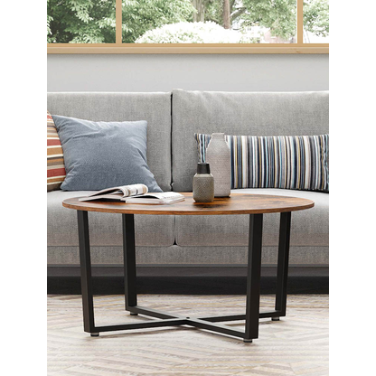 Artikelbild 3 für VASAGLE Couchtisch rund Spanplatte braun 88,0 x 88,0 x 47,0 cm, 1 St., Artikelnummer 291876