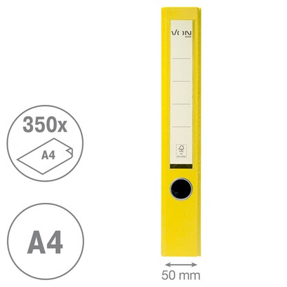 Artikelbild 4 für VON LEITZ Ordner gelb Karton 5,0 cm DIN A4, 1 St., Artikelnummer 635759