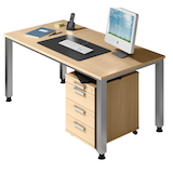 Artikelbild 1 für HAMMERBACHER Akandia Büromöbel-Set buche, Artikelnummer 841882