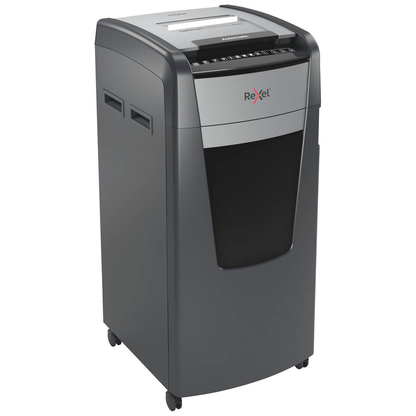 Artikelbild für Rexel Optimum AutoFeed+ 600X Aktenvernichter mit Partikelschnitt P-4, 4 x 28 mm, bis 600 Blatt, schwarz, Artikelnummer 429854