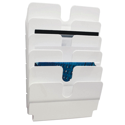 Artikelbild für DURABLE Wandprospekthalter Flexiplus weiß DIN A4 quer 6 Fächern 34,0 x 10,0 x 52,0 cm, 1 St., Artikelnummer 483826