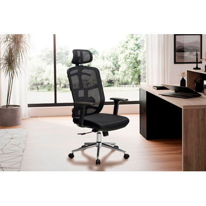 Artikelbild 5 für AMSTYLE Bürostuhl, SPM1.450 Stoff schwarz, Gestell silber, Artikelnummer 314874