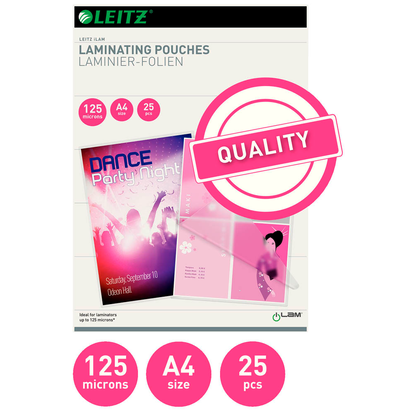 Artikelbild 8 für LEITZ Laminierfolien glänzend für A4 125 micron, 25 St., Artikelnummer 394611