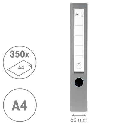 Artikelbild 4 für VON LEITZ Ordner grau Karton 5,0 cm DIN A4, 1 St., Artikelnummer 635769