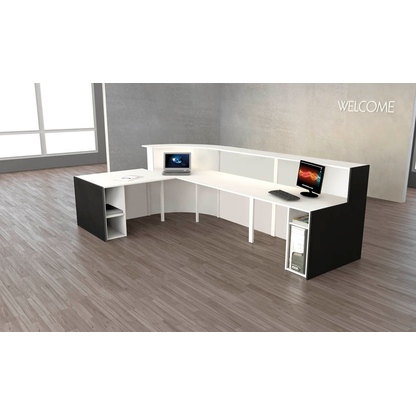 Artikelbild 5 für Kerkmann Empfangstheke BARI L-Form, weiß, anthrazit 370,0 x 200,0 x 112,0 cm, Artikelnummer 690533