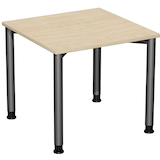 Artikelbild 1 für geramöbel Flex höhenverstellbarer Schreibtisch ahorn, anthrazit rechteckig, 4-Fuß-Gestell grau 80,0 x 180,0 cm, Artikelnummer 879630