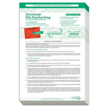 Artikelbild für RNK-Verlag 586/10 Kfz-Kaufverträge, 10 St., Artikelnummer 622439