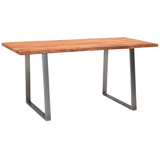 Artikelbild 1 für WOHNLING Esstisch akazie rechteckig, Trapez-Gestell chrom, 140,0 x 80,0 x 76,0 cm, Artikelnummer 402129