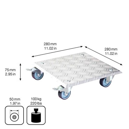 Artikelbild 2 für WAGNER® design yourself Pflanzenroller GH 7004 Metall silber quadratisch 28,0 x 7,1 cm, 1 St., Artikelnummer 418719