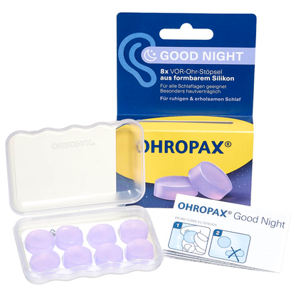 Artikelbild für OHROPAX® Gute Nacht Ohrstöpsel 23 dB Silikon, 8 St., Artikelnummer 463097