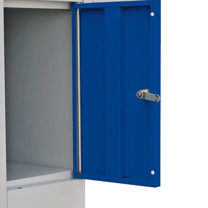 Artikelbild 4 für LÜLLMANN Schließfachschrank lichtgrau, enzianblau 520441, 16 Schließfächer 117,0 x 50,0 x 180,0 cm, Artikelnummer 831204