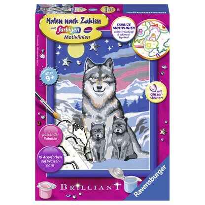 Artikelbild für Ravensburger Malen-nach-Zahlen Süße Wolfsfamilie mehrfarbig, Artikelnummer 477747