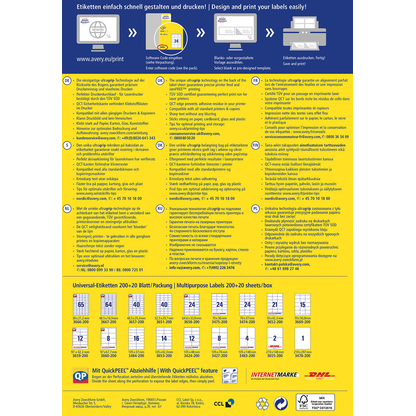 Artikelbild 4 für AVERY Zweckform Etiketten 3652-200 weiß 70,0 x 42,3 mm, 220 Blatt, Artikelnummer 341891
