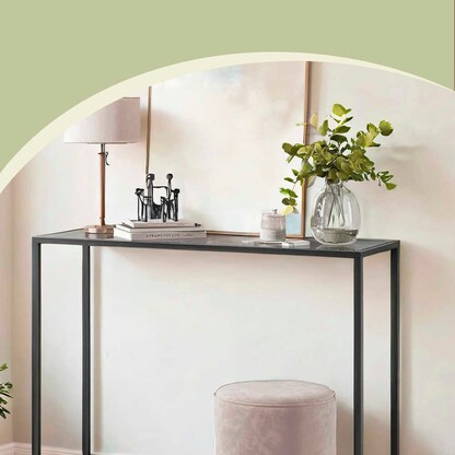 Artikelbild 4 für VASAGLE Konsolentisch rechteckig Glas schwarz 100,0 x 20,0 x 80,0 cm, 1 St., Artikelnummer 760043
