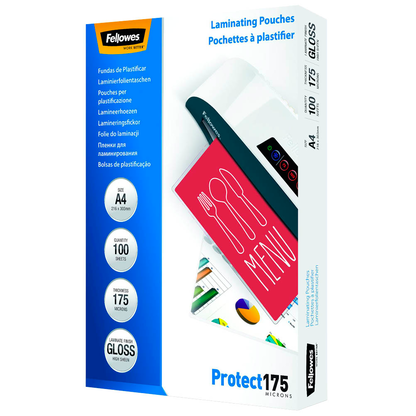 Artikelbild 2 für Fellowes Protect175 Laminierfolien glänzend für A4 175 micron, 100 St., Artikelnummer 210583