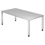 Artikelbild 1 für HAMMERBACHER Akandia höhenverstellbarer Schreibtisch lichtgrau rechteckig, 4-Fuß-Gestell silber 200,0 x 100,0 cm, Artikelnummer 626679