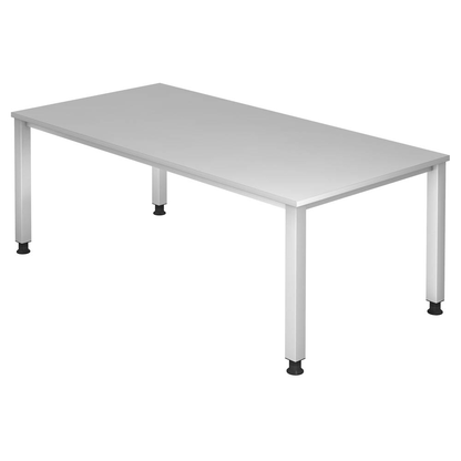 Artikelbild für HAMMERBACHER Akandia höhenverstellbarer Schreibtisch lichtgrau rechteckig, 4-Fuß-Gestell silber 200,0 x 100,0 cm, Artikelnummer 626679