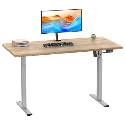 Artikelbild 4 für VCM my office Lona elektrisch höhenverstellbarer Schreibtisch sonoma-eiche rechteckig, T-Fuß-Gestell silber 160,0 x 80,0 cm, Artikelnummer 270209