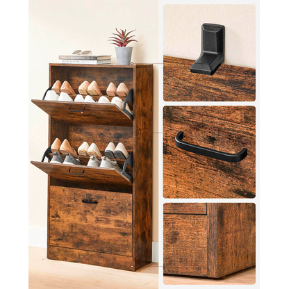 Artikelbild 8 für VASAGLE Schuhschrank, LBC030X01 braun keine Fachböden 60,0 x 24,0 x 120,0 cm, Artikelnummer 289346