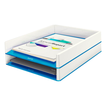 Artikelbild 5 für LEITZ Briefablage WOW Duo Colour perlweiß/blau DIN A4, 1 St., Artikelnummer 313508