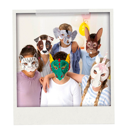 Artikelbild 6 für folia Bastelset Kindermasken weiß 6 St., Artikelnummer 479083