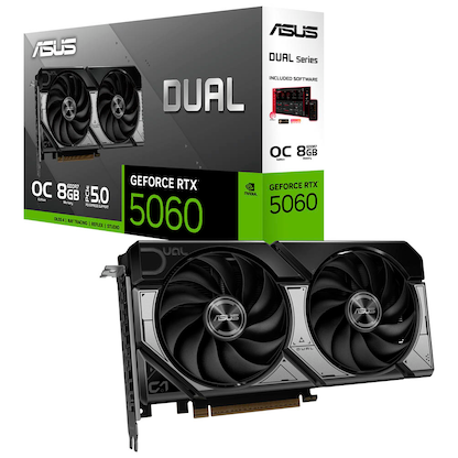 Artikelbild für ASUS Dual GeForce RTX 5060 OC Edition Grafikkarte 8 GDDR7 128 Bit, Artikelnummer 685929