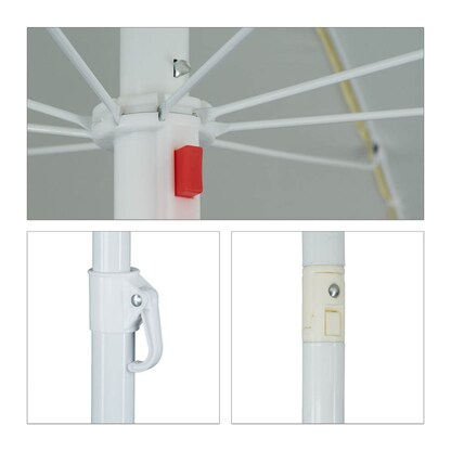 Artikelbild 6 für relaxdays Sonnenschirm rund, beige neigbar Ø 180,0 cm, 1 St., Artikelnummer 451324