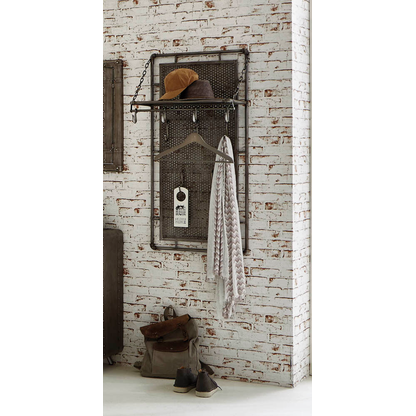 Artikelbild 3 für HAKU Möbel Wandgarderobe 15889 anthrazit Metall 9 Haken 60,0 x 120,0 cm, Artikelnummer 551113