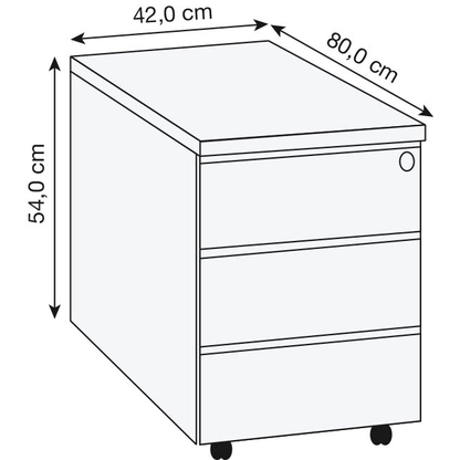 Artikelbild 2 für Kerkmann Yukon Rollcontainer lichtgrau 3 Auszüge 42,0 x 80,0 x 54,0 cm, Artikelnummer 344424