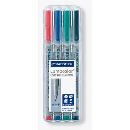 Artikelbild für STAEDTLER Lumocolor Folienstifte-Set farbsortiert non-permanent, 4 St., Artikelnummer 147751