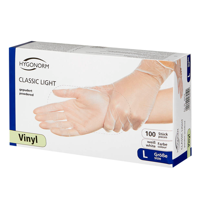 Artikelbild 4 für HYGONORM unisex Einmalhandschuhe CLASSIC LIGHT weiß Größe L, 100 St., Artikelnummer 195911