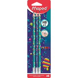 Artikelbild 1 für maped PIXEL PARTY Bleistifte HB grün, violett mit Radierer, 6 St., Artikelnummer 260424