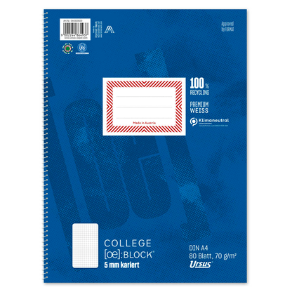 Artikelbild 2 für Ursus Collegeblock OE kariert DIN A4 Innenrand, 1 Block, Artikelnummer 297137